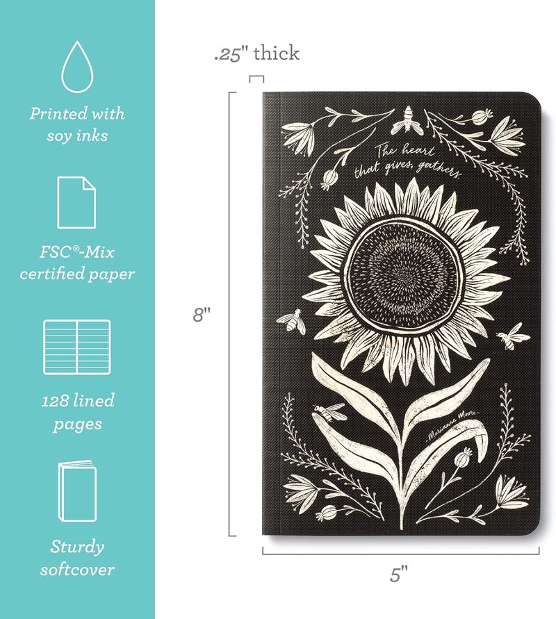 Compendium Softcover Journal - The heart that gives, gathers. – A Write Now Journal with 128 Lined Pages, 5″W x 8″H - Image 2